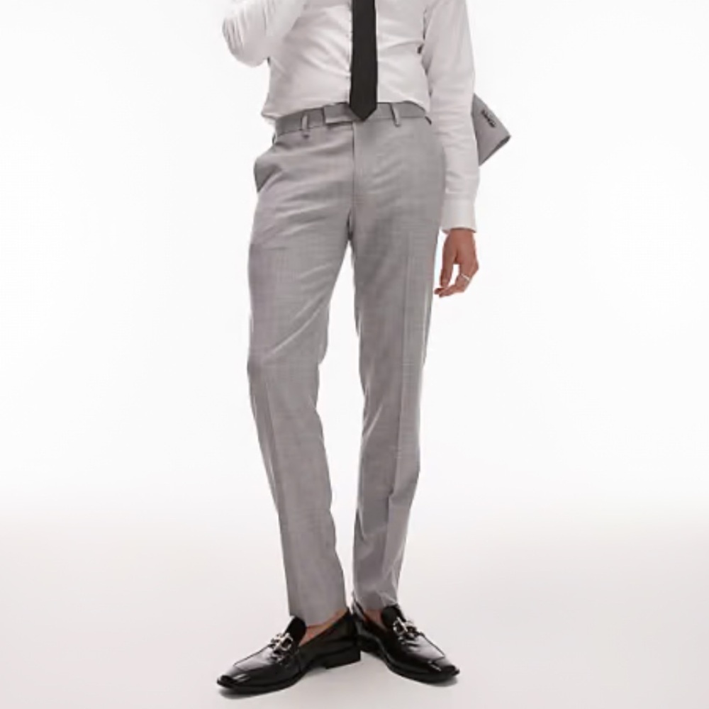 Topman Men's Gray Dress Pants
